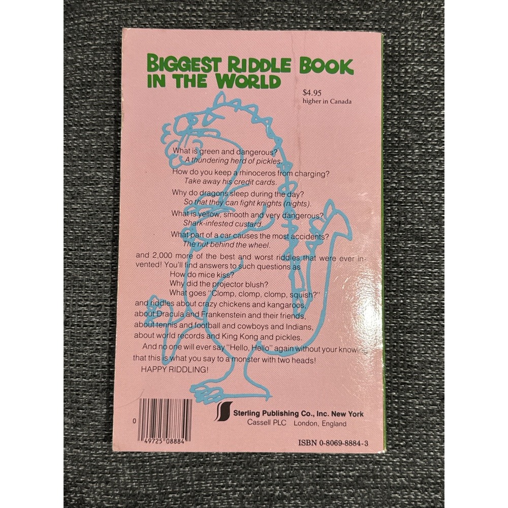 Biggest Riddle Book in‎ the World (Paperback Sterling Publishing 1976 Rare Oop - Picture 3 of 16
